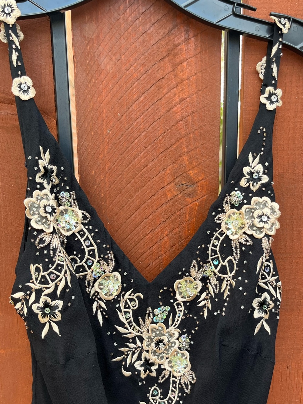 Vintage cache black fairy floral dress size 12 - Picture 3 of 6
